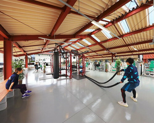 sugawaradaisuke enlivens japanese town with biophilic, semi-outdoor gym