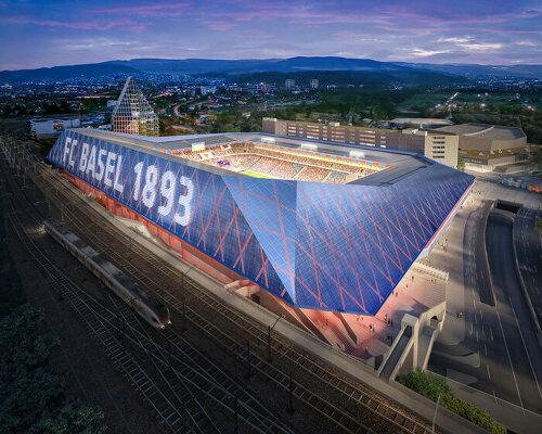 after two decades, herzog and de meuron will update its FC basel stadium in switzerland