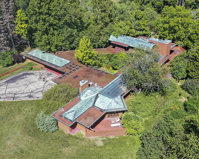 step into keland house in wisconsin, one of frank lloyd wright's largest usonian designs