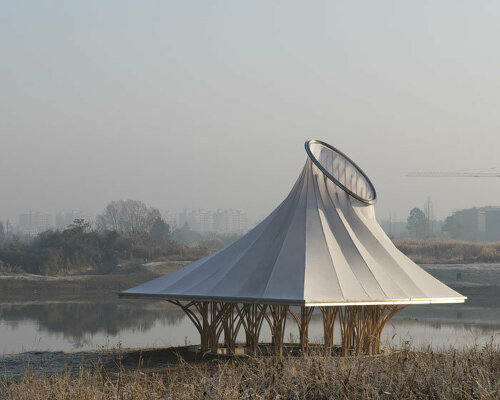 'lantern' theater explores and elevates the use of bamboo in architecture