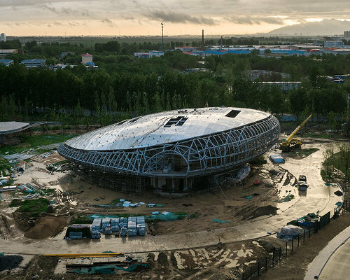 MAD architects' floating 'cloud center' nears completion in aranya