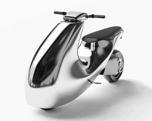 inspired by a falling meteor, bandit9's retrofuturistic e-scooter slips wittily through traffic