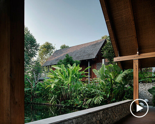 hundreds of discarded metal buttons ornament private villa in indonesia