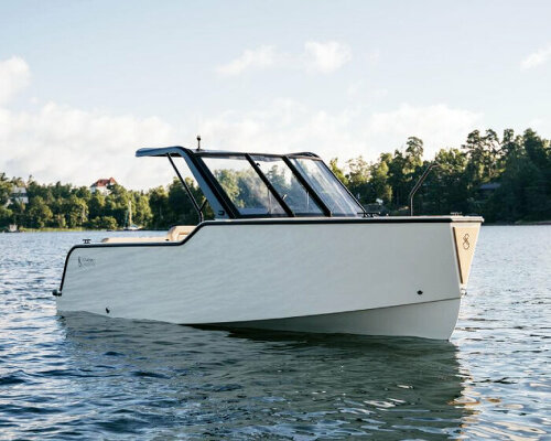 electric cruiser ‘x shore 1’ offers fast-charging, smart tech, & spacious deck on board