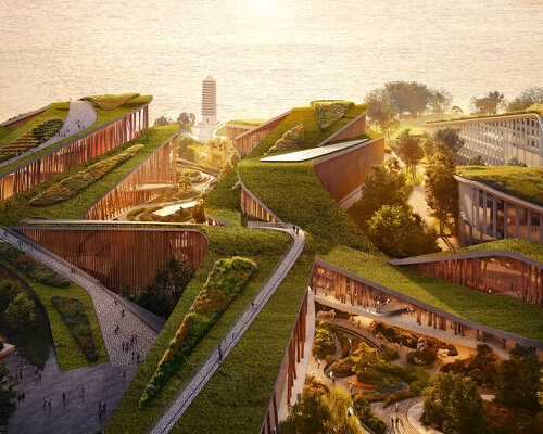 ole scheeren's wuliang winemaker's campus to become a folding landscape in china