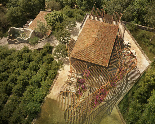 matteo cainer's proposed retreat in sicily reveals blooming pergola inspired by citrus groves