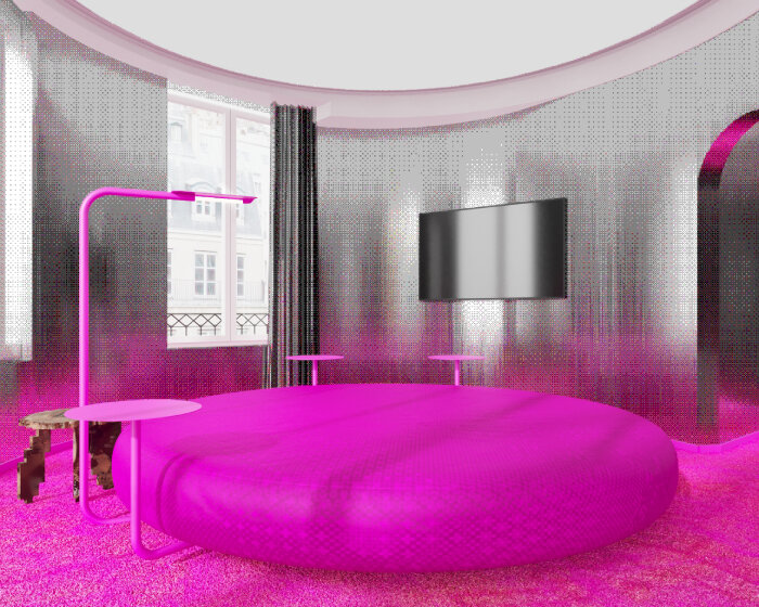 harry nuriev's 'room thirty-six' reimagines legendary parisian hotel in hot pink