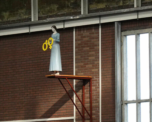 jeroen bisscheroux addresses gender and gentrification with a statue of mary in amsterdam