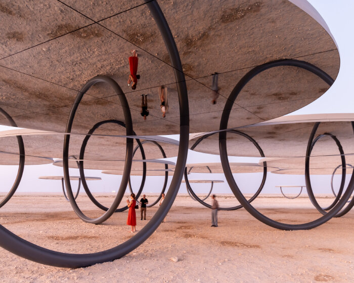 olafur eliasson’s installation in qatar creates illusion of perfect circles through mirrors