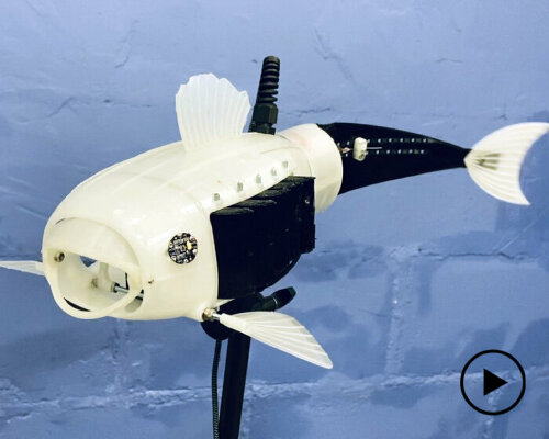 3D robot fish designed by student sucks microplastics from waterways