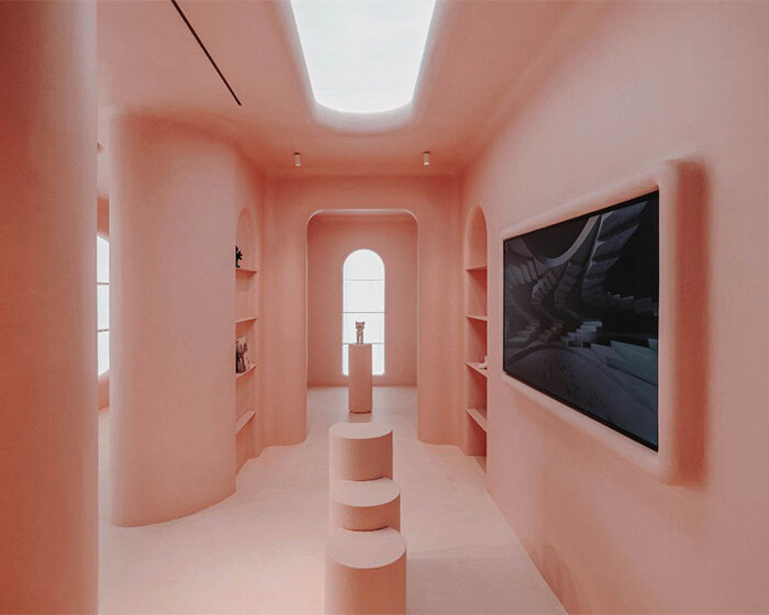 pink hues and organic shapes permeate six n. five's moco museum concept store in barcelona