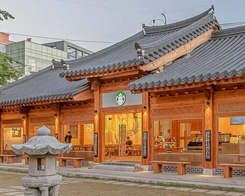 starbucks sets up shop in a century-old timber hanok in south korea