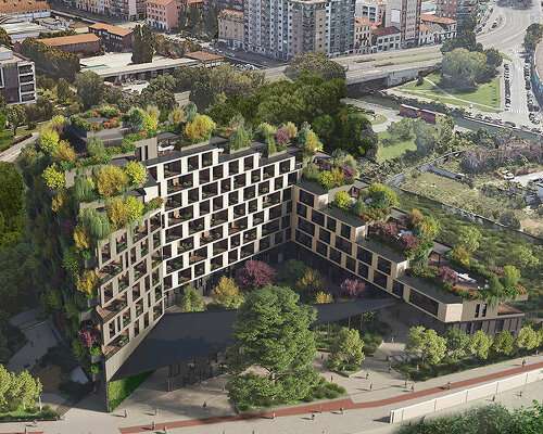 stefano boeri's residential complex in milan blooms with hanging gardens & planted terraces