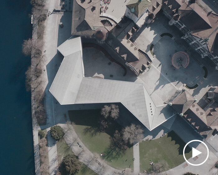 9sekunden's film captures origami extension of swiss national museum, zurich