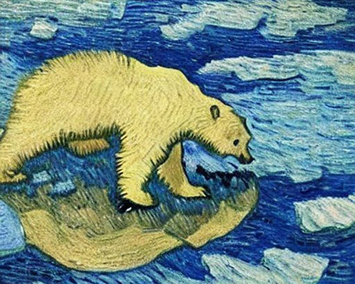 AI-generated paintings imagine how famous historic artists would illustrate the climate crisis