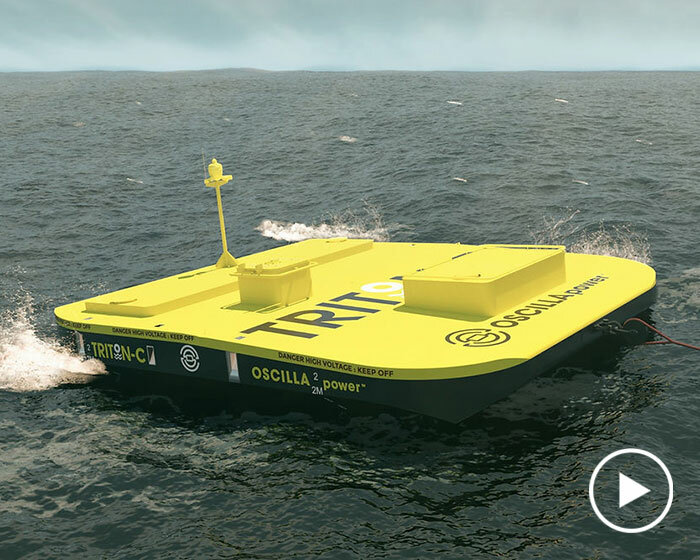 triton WEC is a floating electric generator that extracts energy from ocean waves