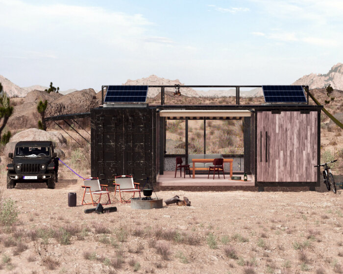 concept jeep 'container house' can be built & dismantled anywhere for nomad lifestyle