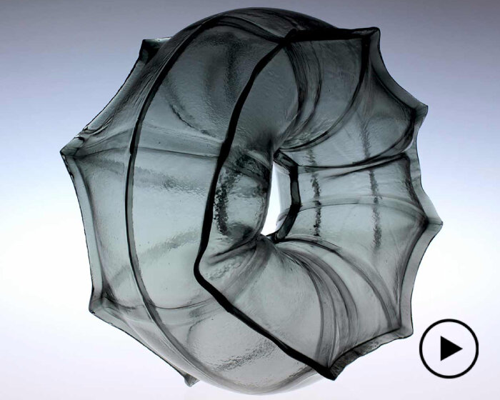 matthew szösz inflates glass to create frozen species and objects
