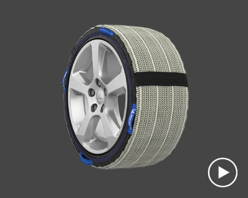 'michelin SOS grip' tire socks stop cars from tumbling on snowy roads