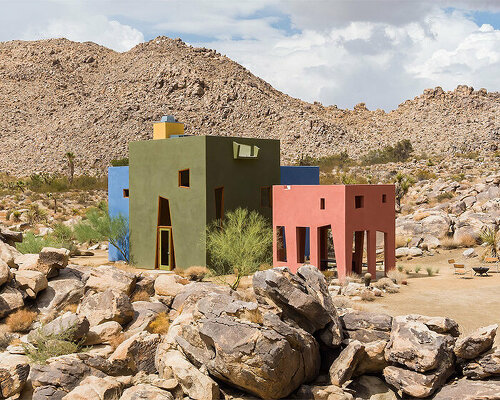 emerging from the rugged california desert, colorful 'monument house' opens to the public