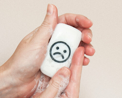 this sentient bar of soap loses its happy smile as you wash your hands