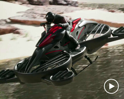 first flying motorcycle 'XTURISMO' levitates to dodge land traffic