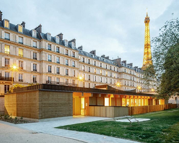 bio-sourced materials adorn childcare center within palais de l'alma in paris