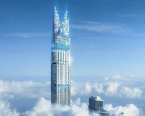 crowned with diamond spires, the world’s tallest residential tower breaks ground in dubai