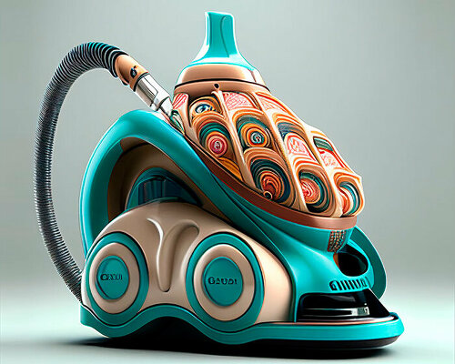 AI-generated series redesigns vibrant household appliances in gaudí's aesthetic