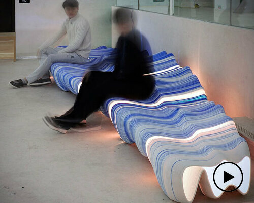 interactive installation glowscape emits warm array of light through its 3D-printed shell