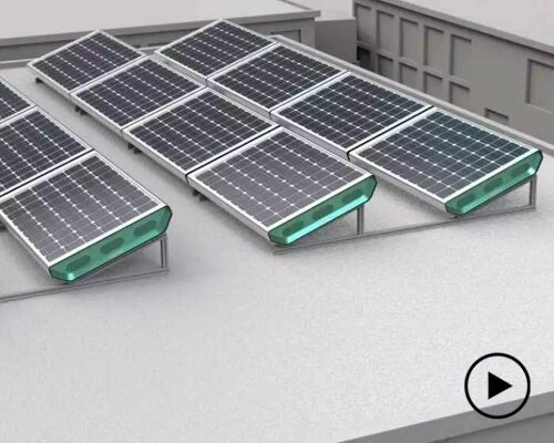 solar panels of 'solhyd project' generate renewable energy from sunlight & air