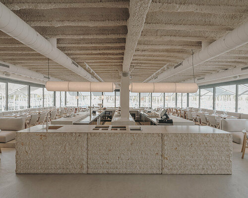 seaside 'fiskebar' restaurant opens in barcelona with interiors by isern serra