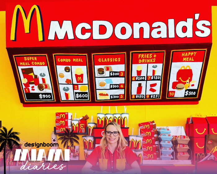 lucy sparrow exhibits her entirely felt-made mcdonald's in miami