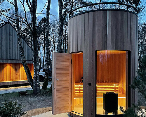 lumipod sauna presents a high-end wellbeing experience engulfed in the danish woodlands