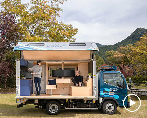 mitsubishi's 'nomadpro canter' truck is the ideal mobile workspace for digital nomads