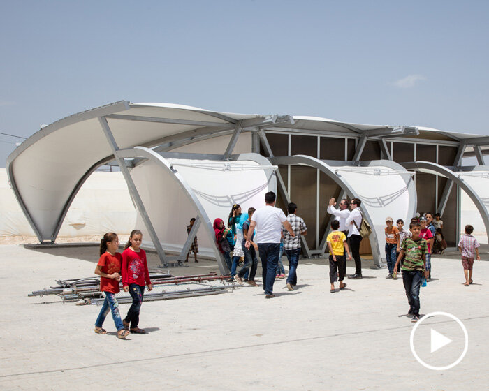 zaha hadid designs 27 tents as schools, clinics and shelters for refugee communities