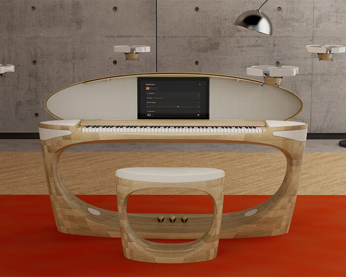 celebrating its 50th anniversary, roland unveils sculptural piano with floating drone speakers