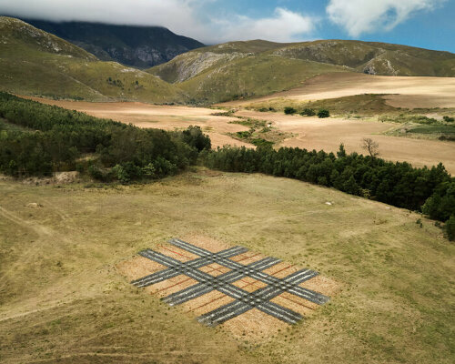 life-size, hand-planted 'burberry checks' dot the lands of canary islands and south africa