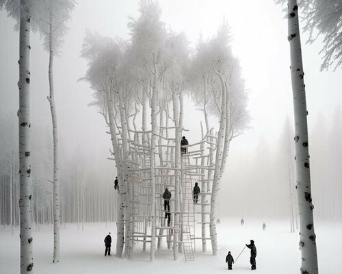 ulf mejergren contorts forestscapes into fantastical playgrounds and labyrinths using AI