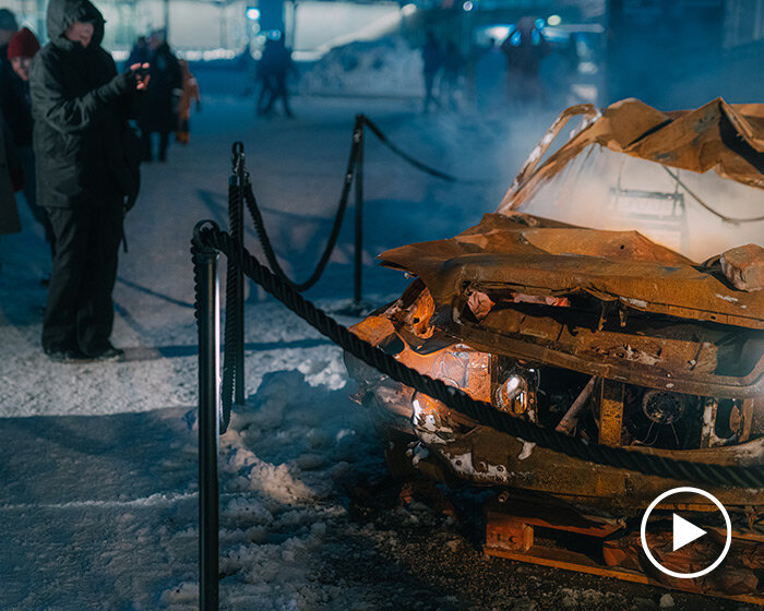 ukraine's war-wrecked cars showcased in poignant exhibition by martin velcovsky