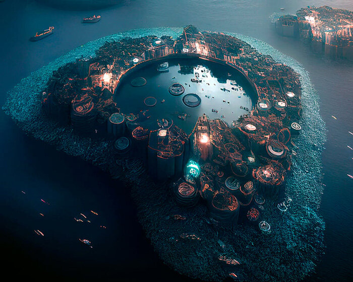 floating 'polimeropolis' city made of recycled plastic waste cleanses the ocean