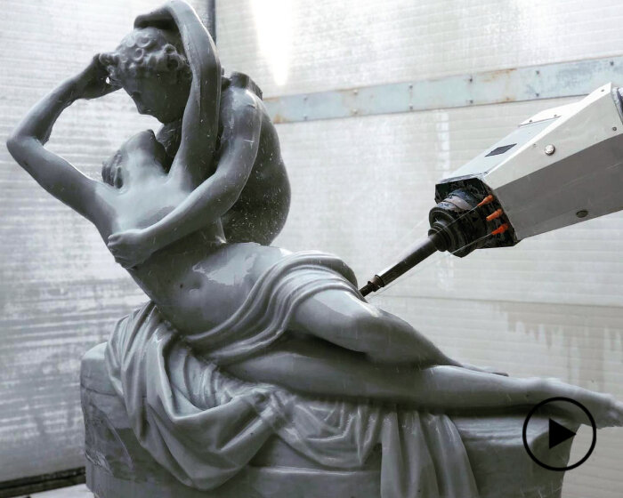 robot chisel in italy carves detailed marble sculptures like a real artist