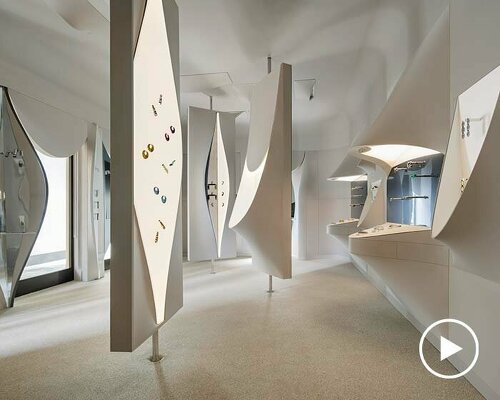 illusionary curves infuse milan's SO-LE STUDIO jewelry showroom