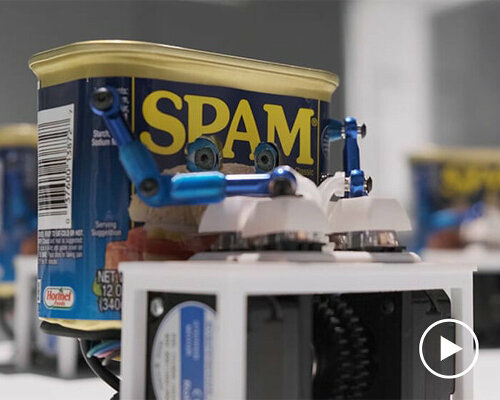 a fleet of AI-powered robotic spam cans narrate their tales with keyboards in hand