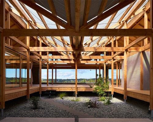 suppose design office tops permeable wooden house in japan with continuous gable roofs