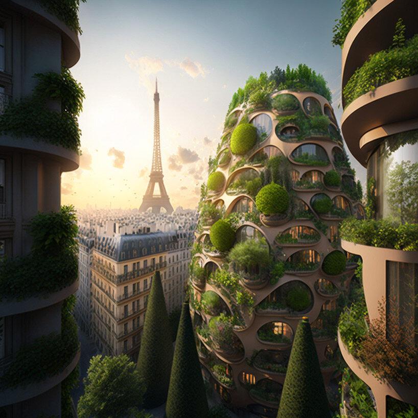 Concept of solarpunk city, ai art Stock Illustration