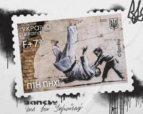 banksy postage stamps commemorate one year of russia's invasion of ukraine