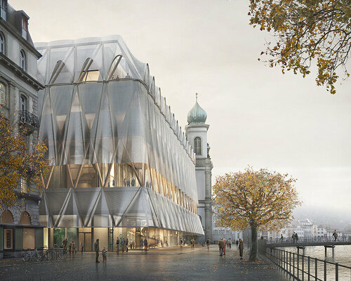 graber pulver envisions new theater for lucerne draped in a translucent curtain