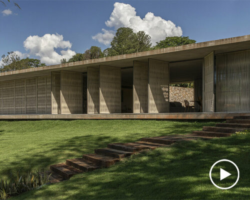 operable façade brings lightness & porosity to this concrete dwelling by mf+arquitetos