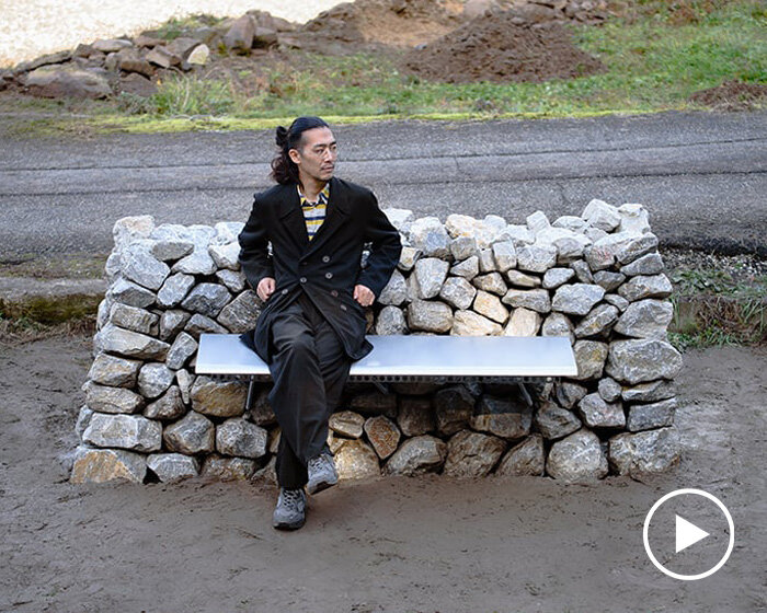 AATISMO revives traditional dry stone wall construction for this sustainable bench in japan